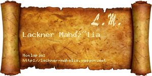 Lackner Mahália névjegykártya